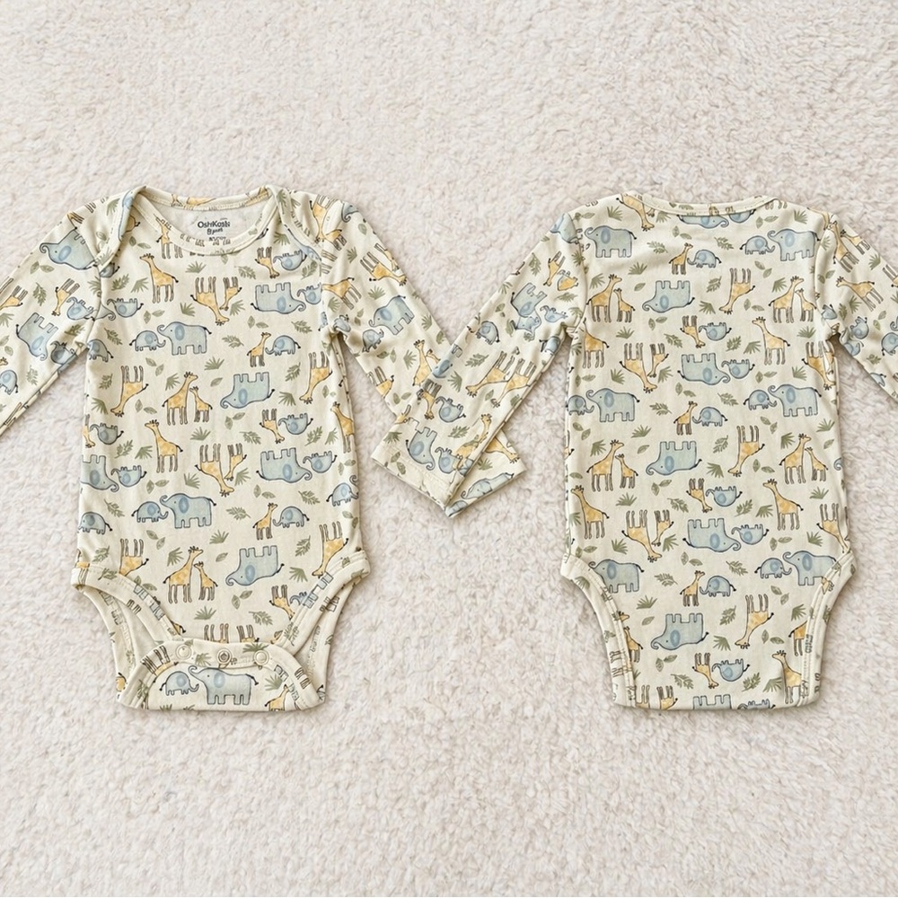 Kyle + Deena Safari Animal Onesie 0-3M | Long Sleeve Baby Bodysuit
